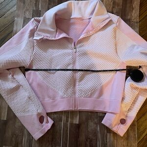 Pink Textured Crop Top